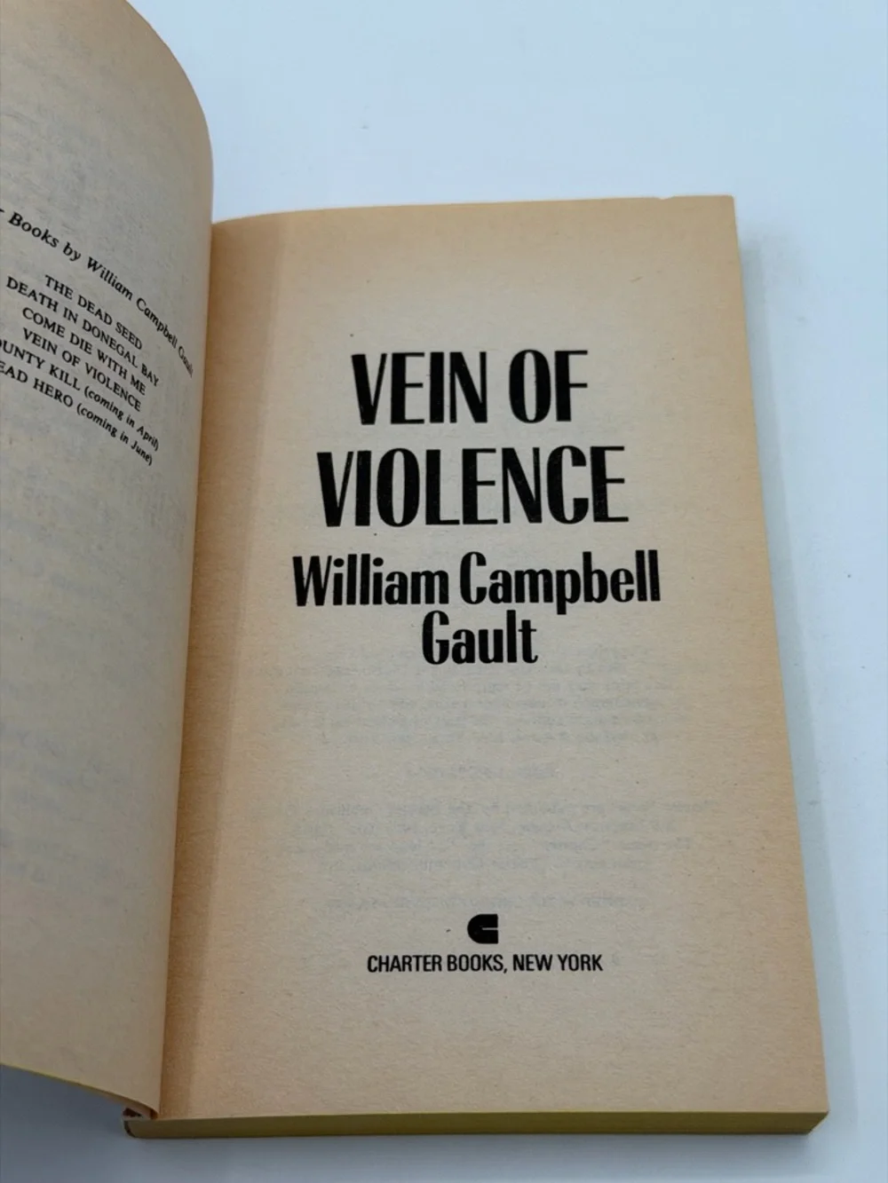 Vein of Violence by William Campbell Gault Paperback Book 1965 Edition